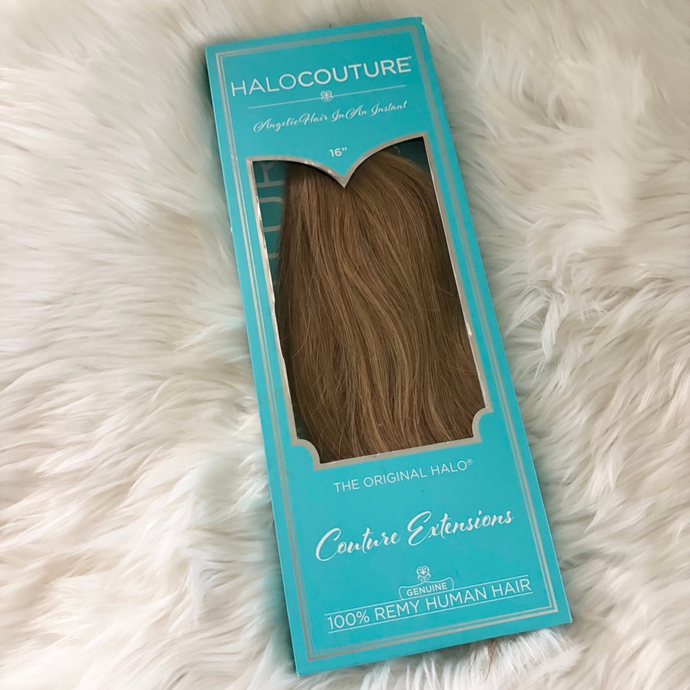 HaloCouture Hair Extension 16 in 4-27 Medium Brown w Highlights - Picture 14 of 14